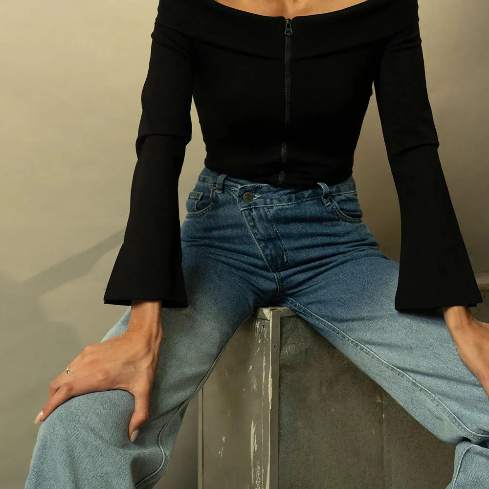 Criss-cross Jeans Ombré