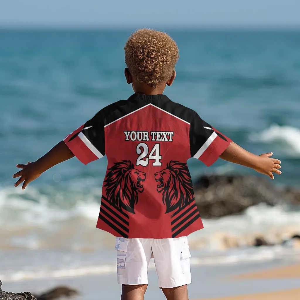 Custom Afro Kenya Rugby Kid Hawaiian Shirt African Lion Head LT18