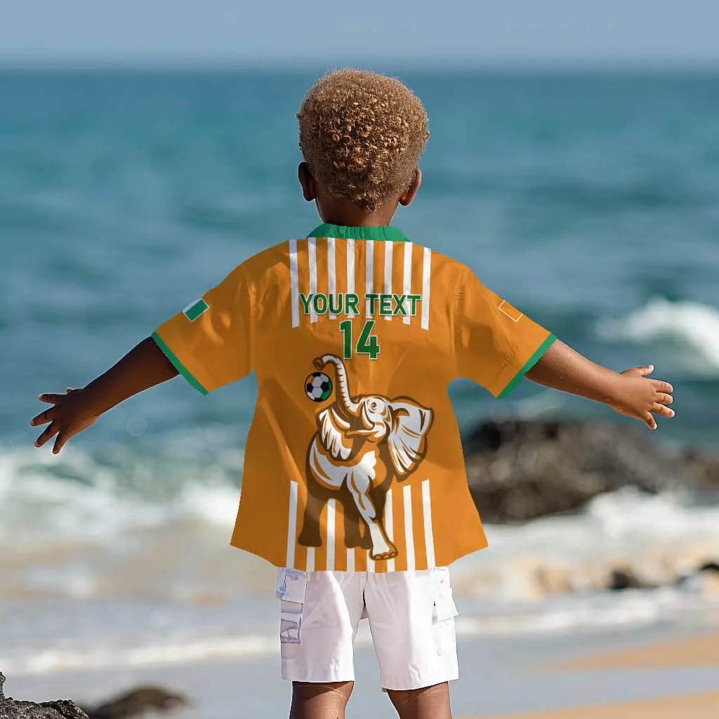 Custom Ivory Coast Football Kid Hawaiian Shirt Les Elephants 3rd Champions Proud LT14