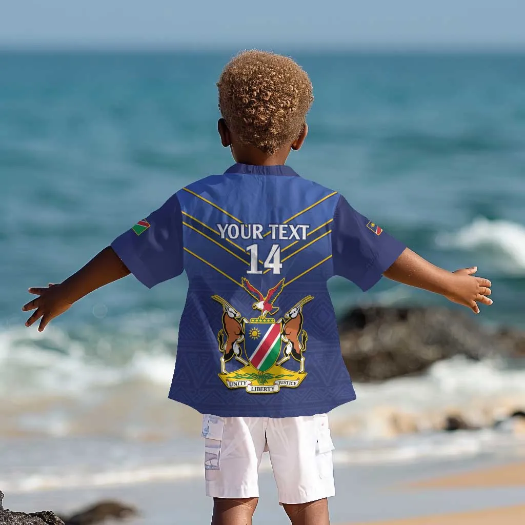 Custom Namibia Cricket Kid Hawaiian Shirt 2024 Go Eagles African Pattern LT14