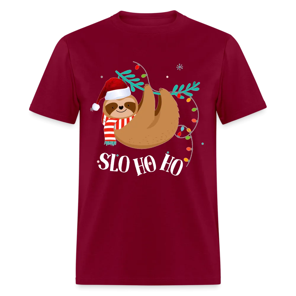 Cute And Funny Sloth Slo Ho Ho Christmas T-Shirt - Family Shirts Men, Woman Christmas T Shirts