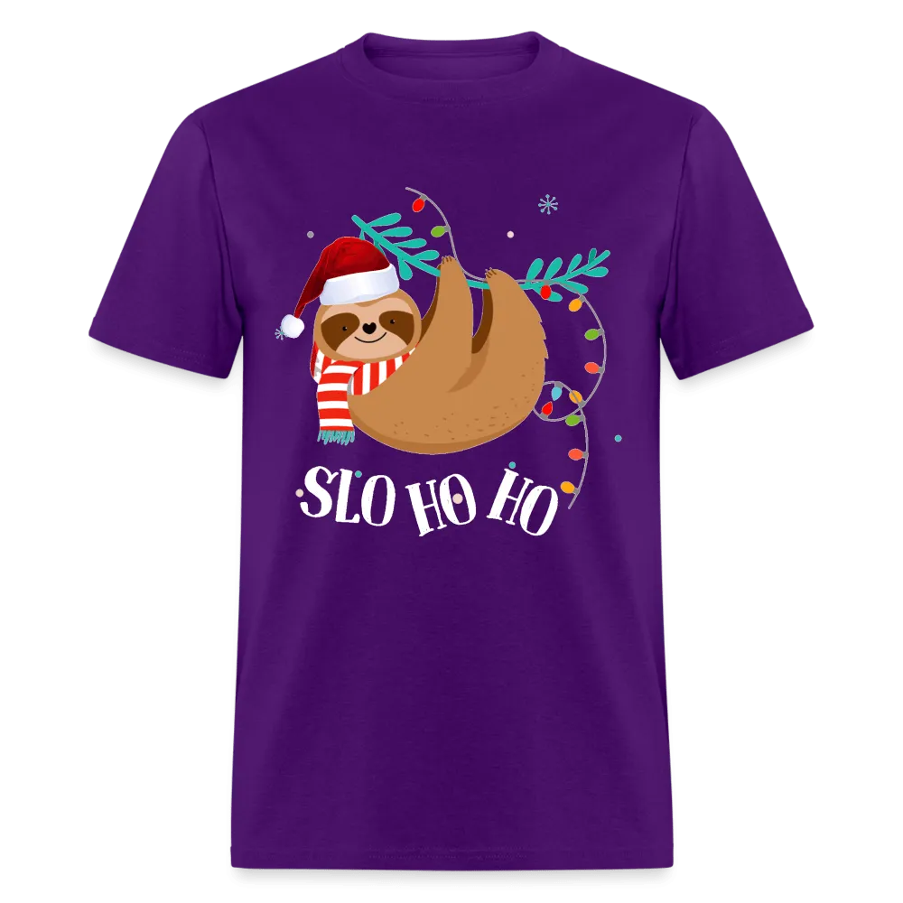 Cute And Funny Sloth Slo Ho Ho Christmas T-Shirt - Family Shirts Men, Woman Christmas T Shirts