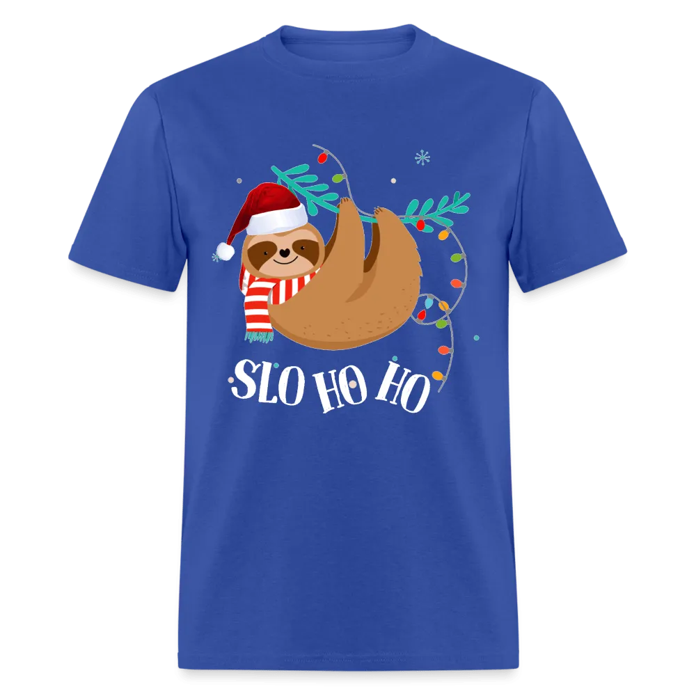 Cute And Funny Sloth Slo Ho Ho Christmas T-Shirt - Family Shirts Men, Woman Christmas T Shirts