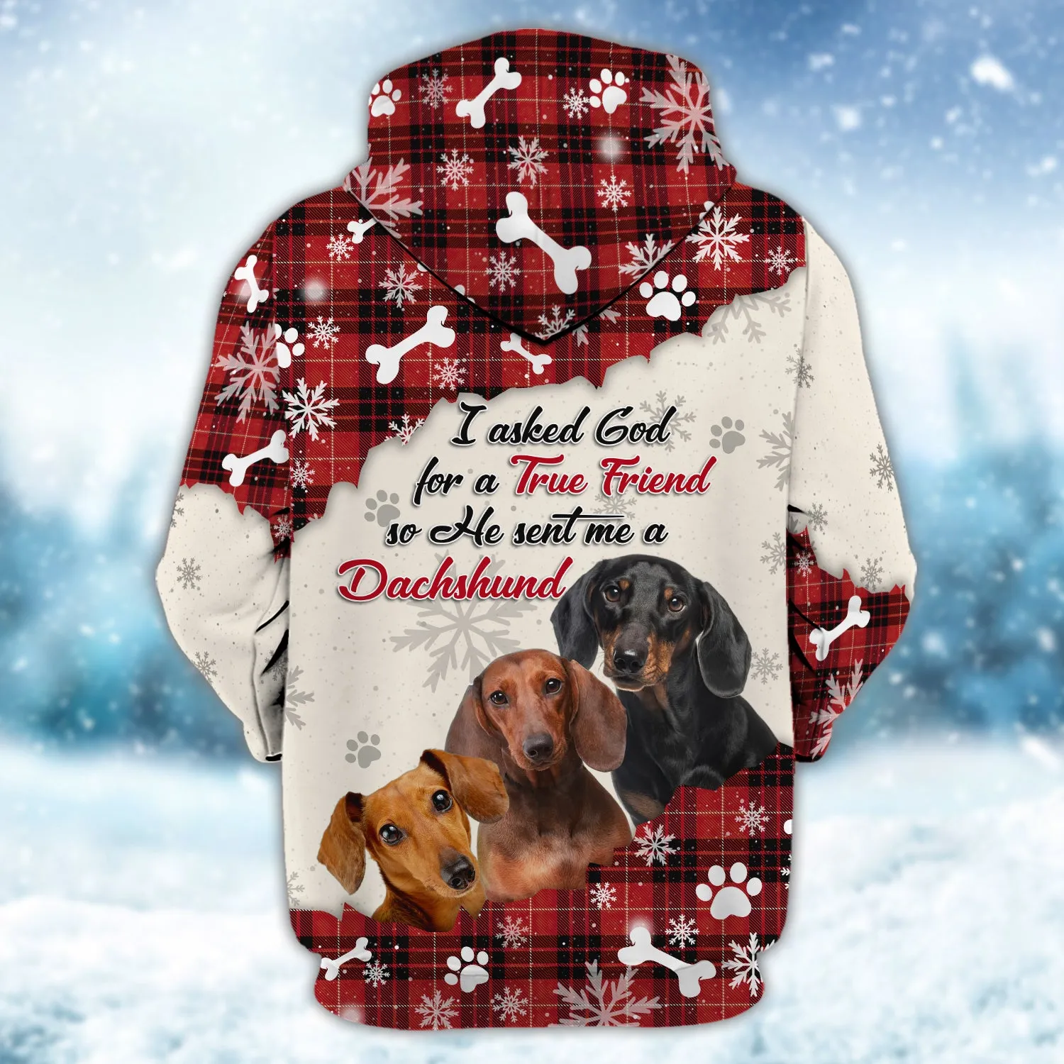 Dachshund - God Sent Me True Friend 3D Full Print Shirts Dog