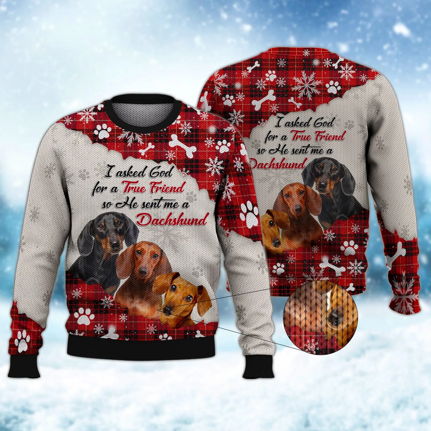 Dachshund - God Sent Me True Friend 3D Full Print Shirts Dog