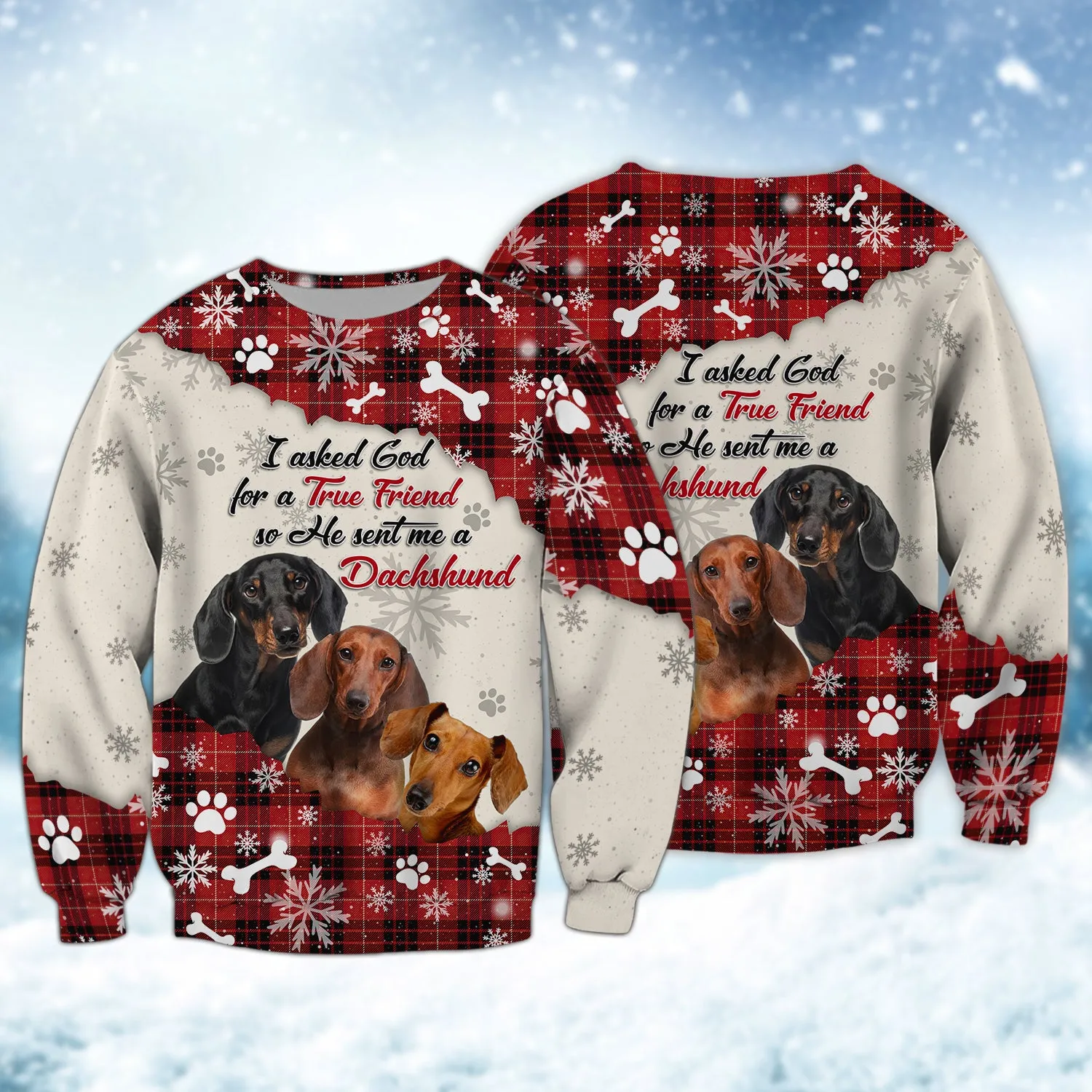 Dachshund - God Sent Me True Friend 3D Full Print Shirts Dog