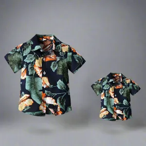 Dad and Son Matching Hawaiian Floral Shirts: Perfect for Father-Son Bonding