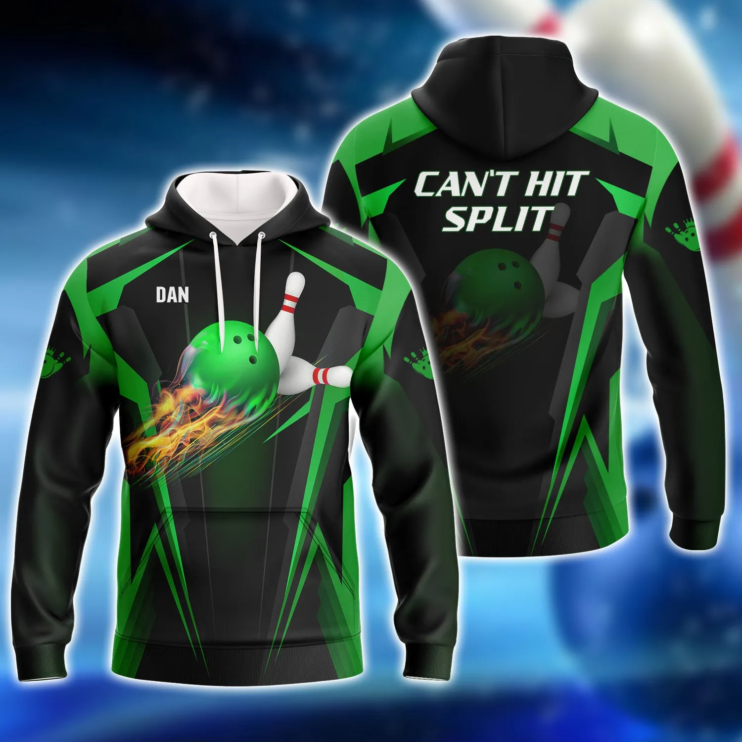 Dan - The Green Bowling Ball in Flames 3D Shirt - QB95