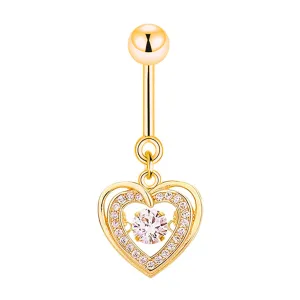 Dancing Diamond Dangle Heart Belly Button