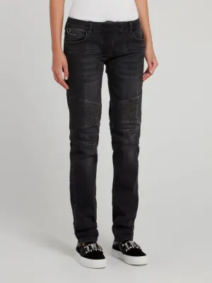 Dark Wash Biker Jeans