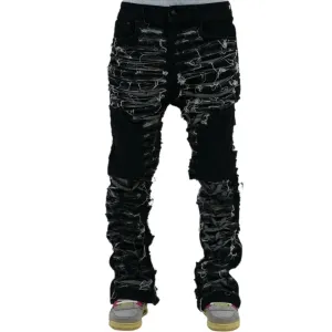 Dawn Damaged Flared Stacked Jeans