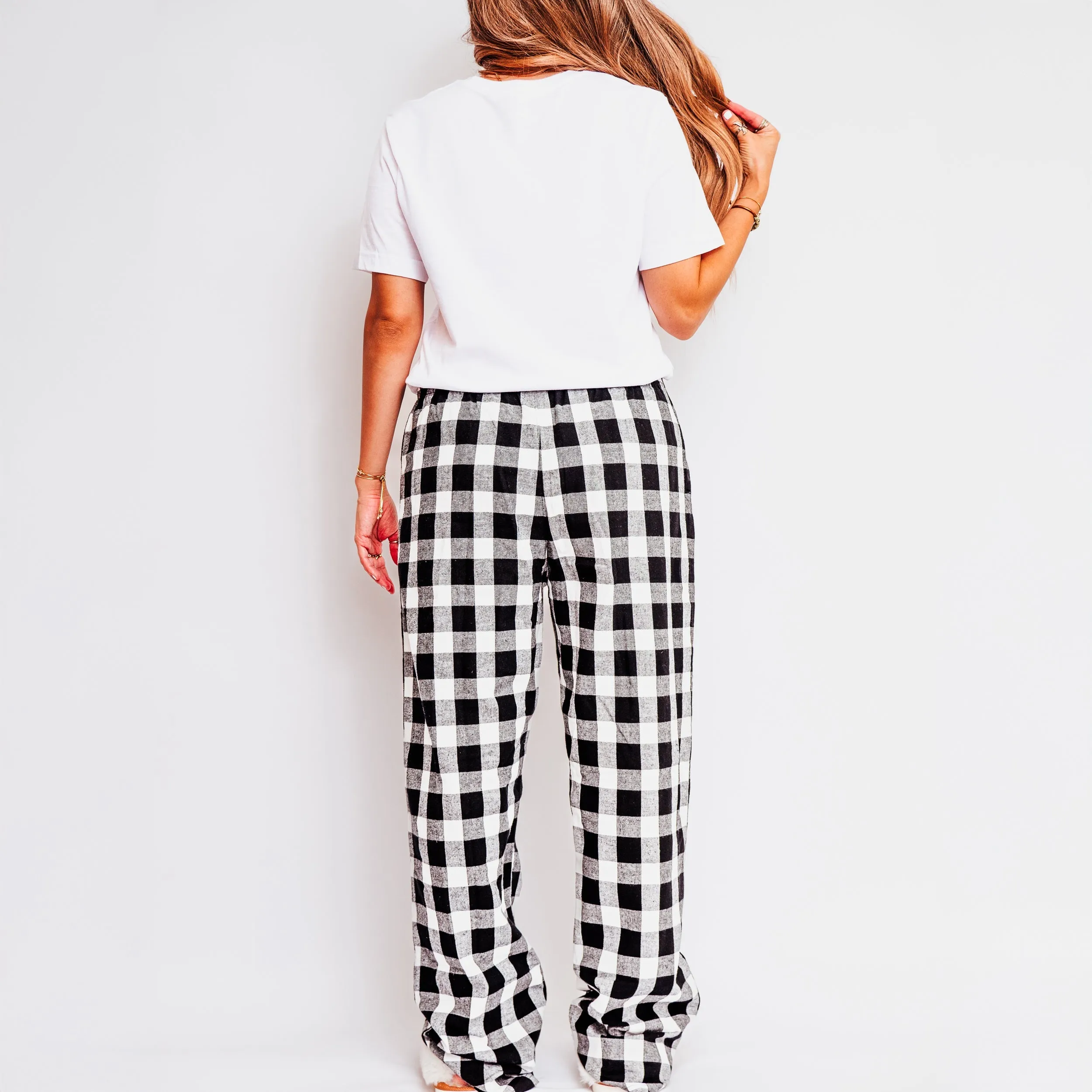 Deck The Halls Bold Cursive | Plaid Pajama Set