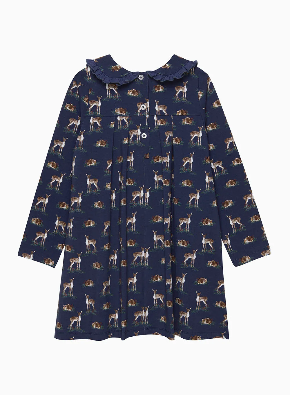 Deer Jersey Dress in Navy