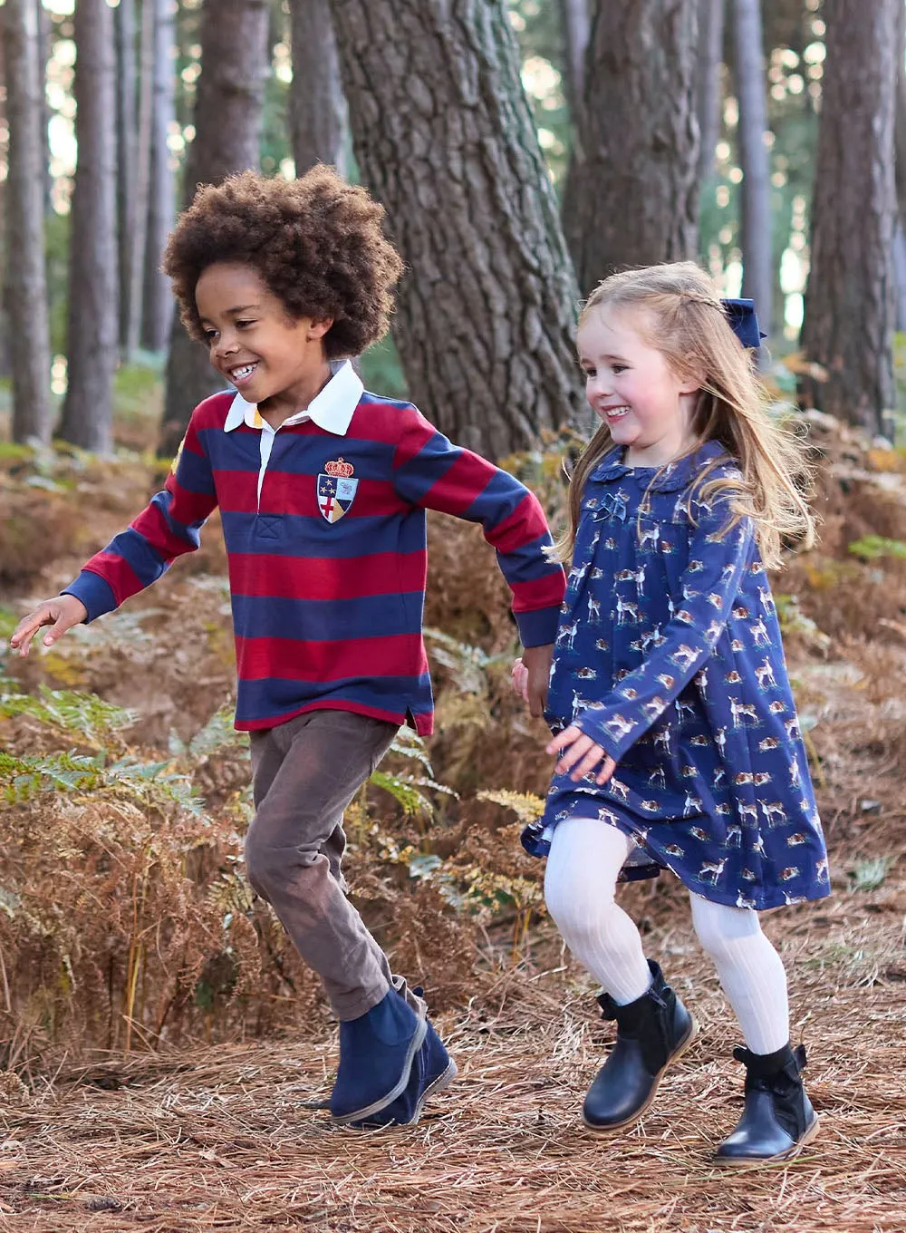 Deer Jersey Dress in Navy