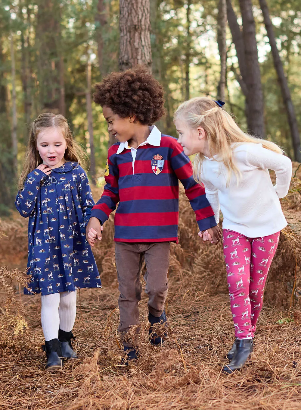 Deer Jersey Dress in Navy