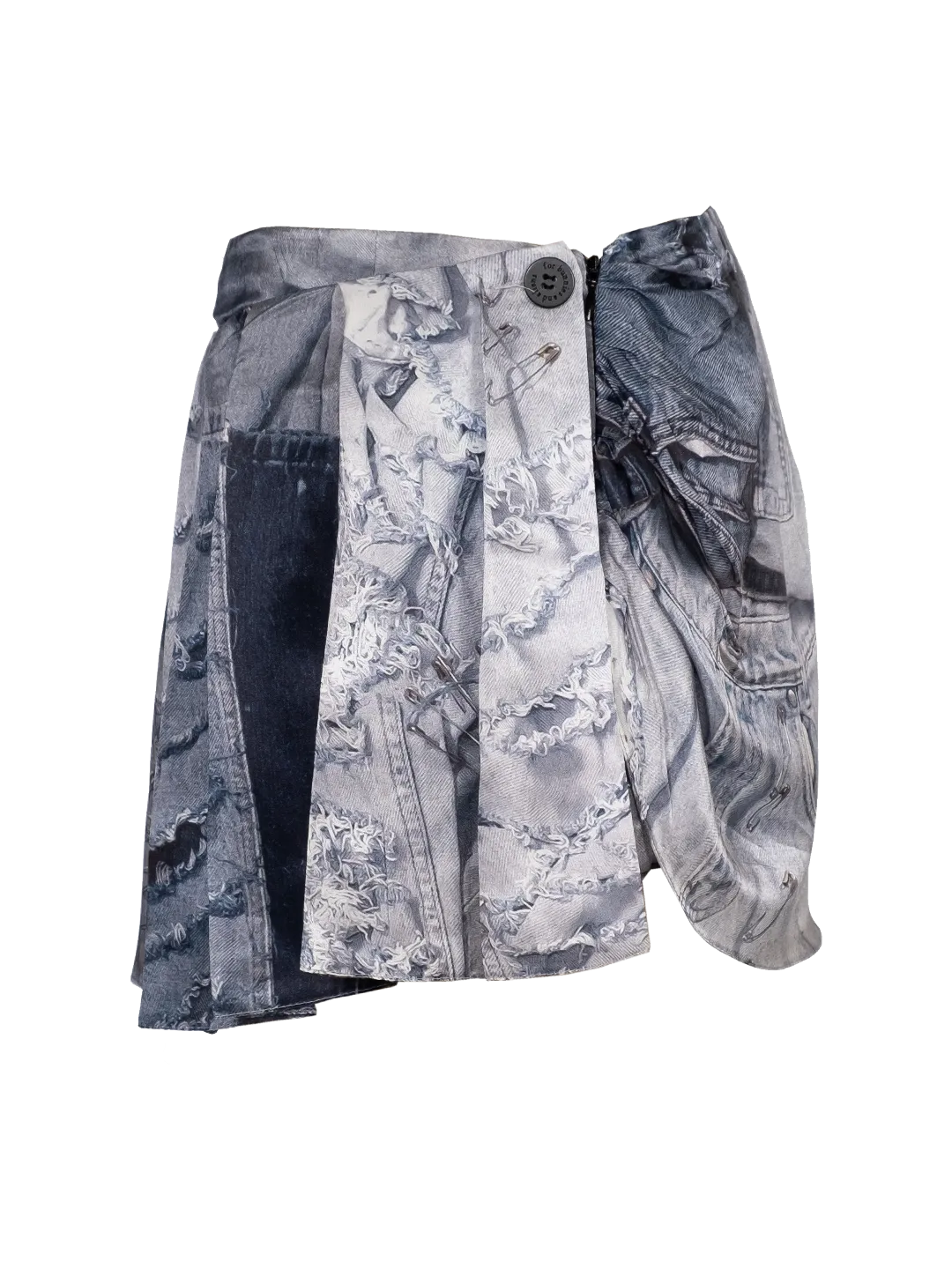 Denim Print Skort