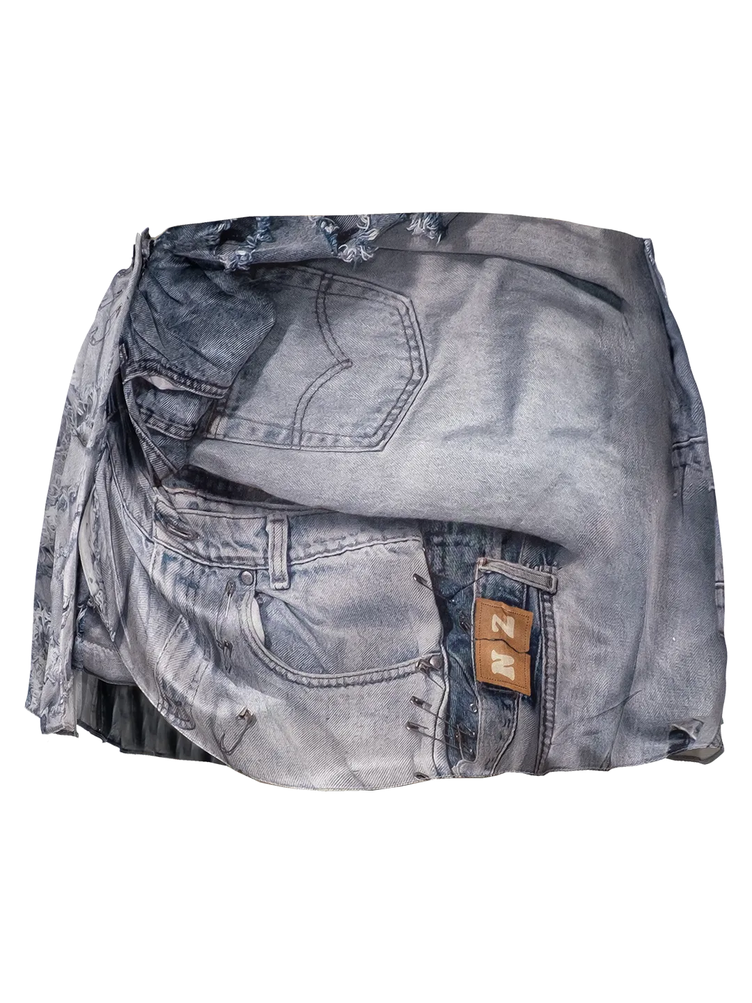 Denim Print Skort