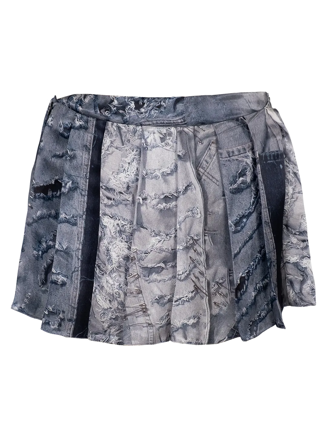 Denim Print Skort