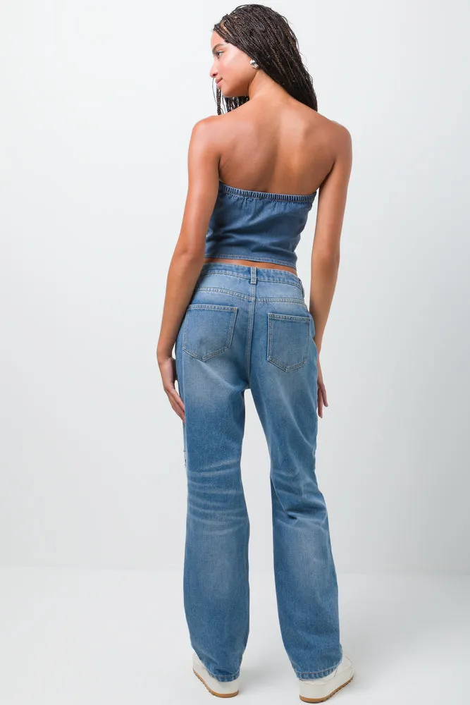 Denim Tube Top Blue
