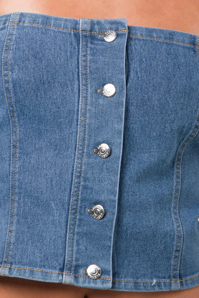 Denim Tube Top Blue