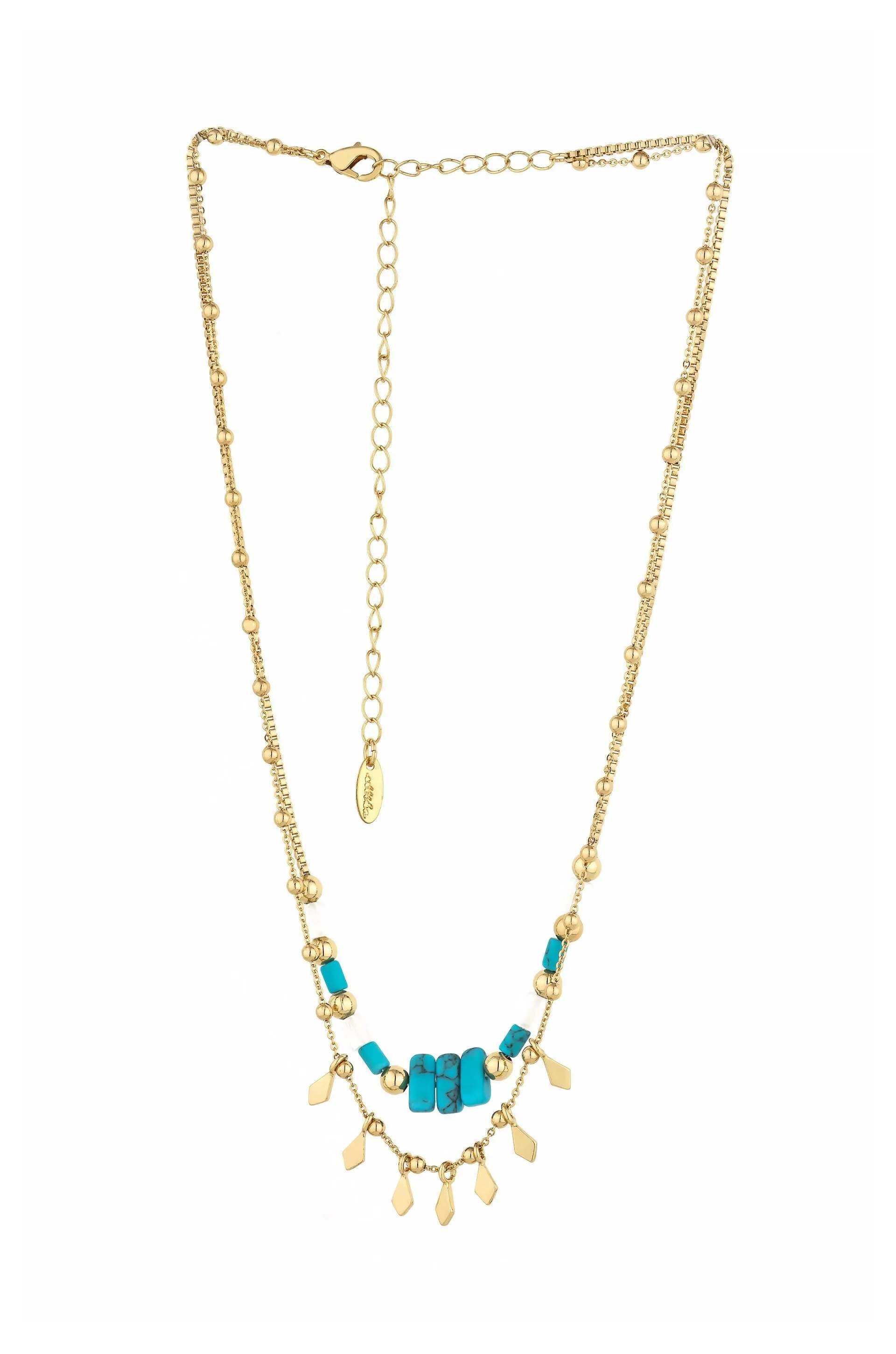 Desert Dreamer Turquoise Layered 18k Gold Plated Necklace