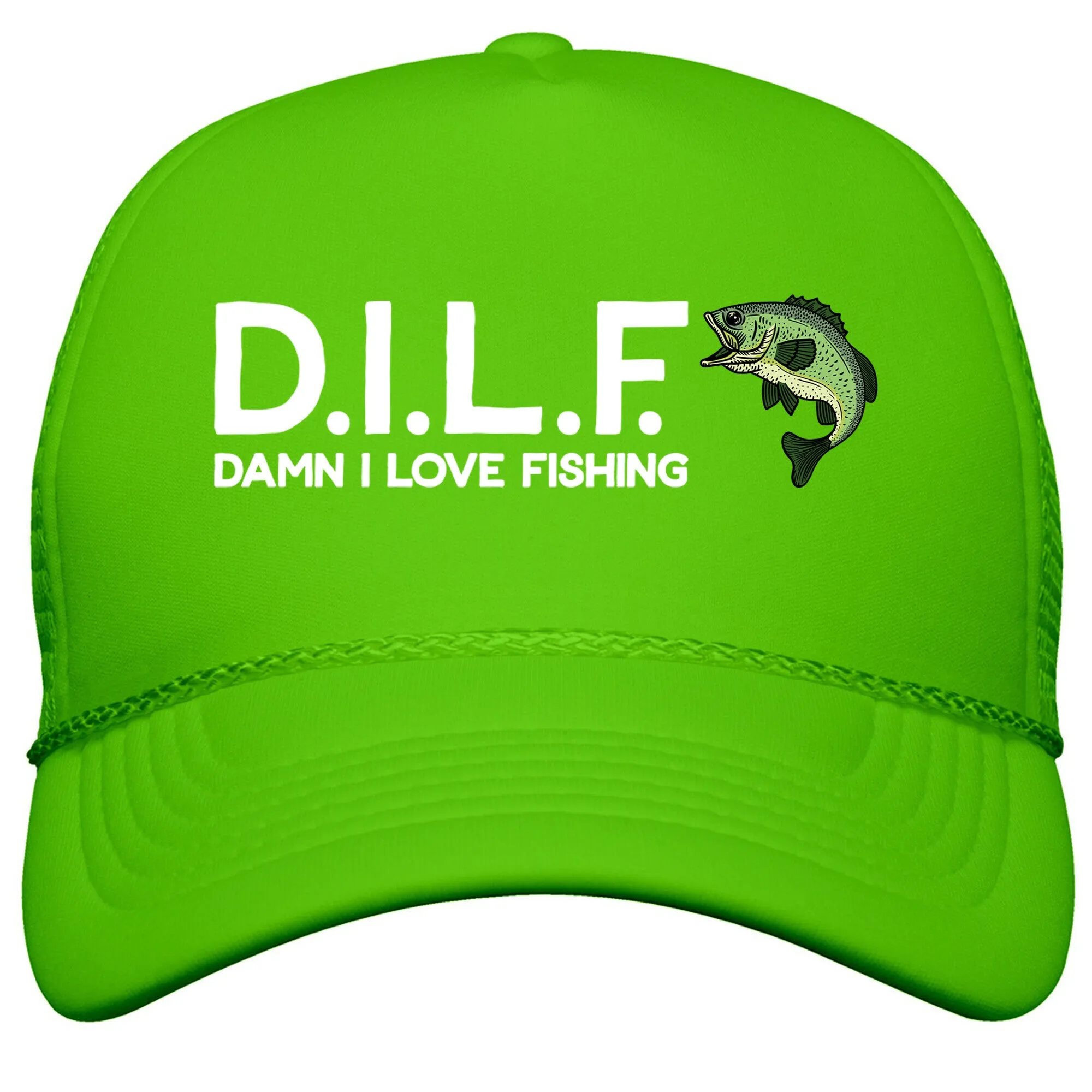 D.I.L.F. Damn I Love Fishing Snapback Trucker Hat