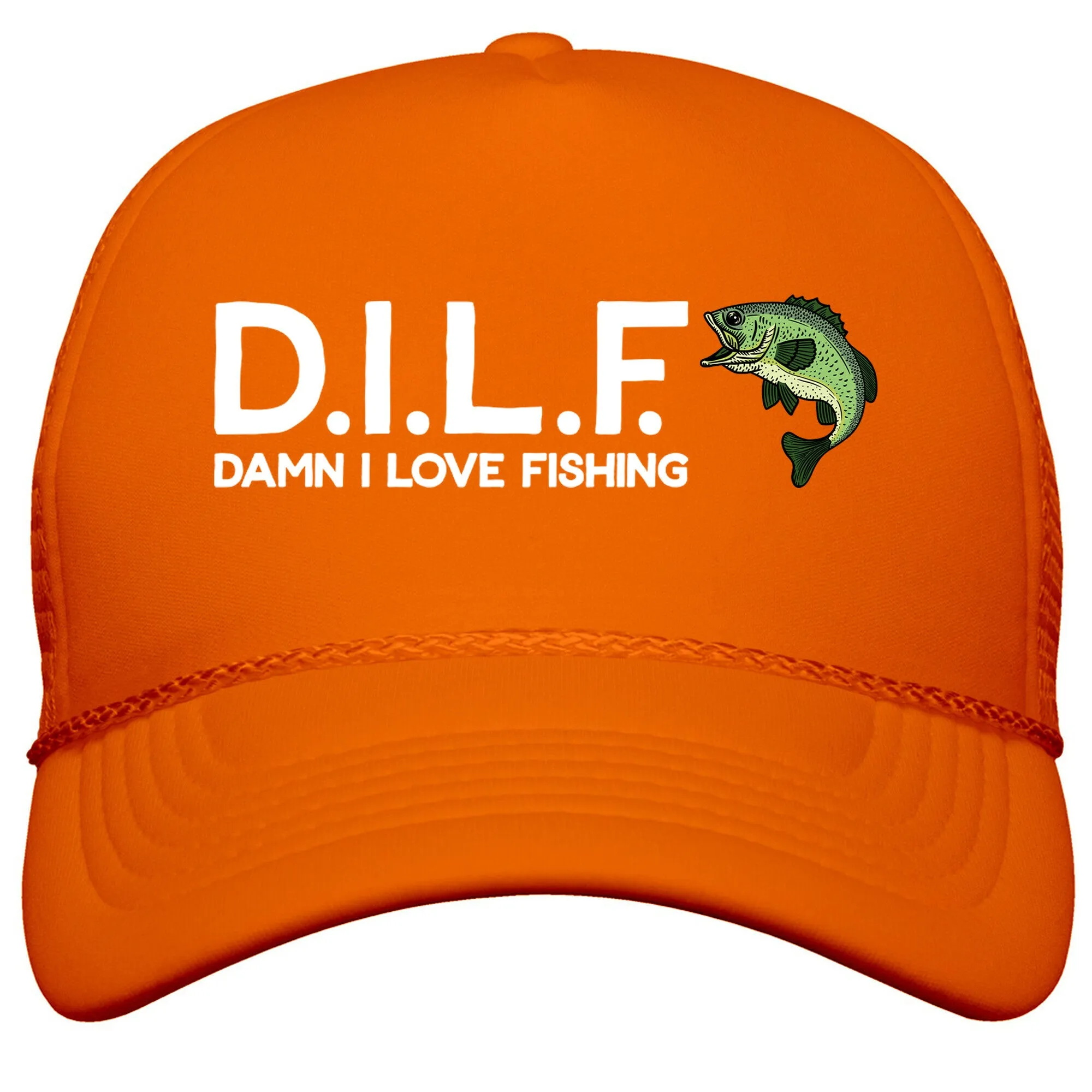 D.I.L.F. Damn I Love Fishing Snapback Trucker Hat