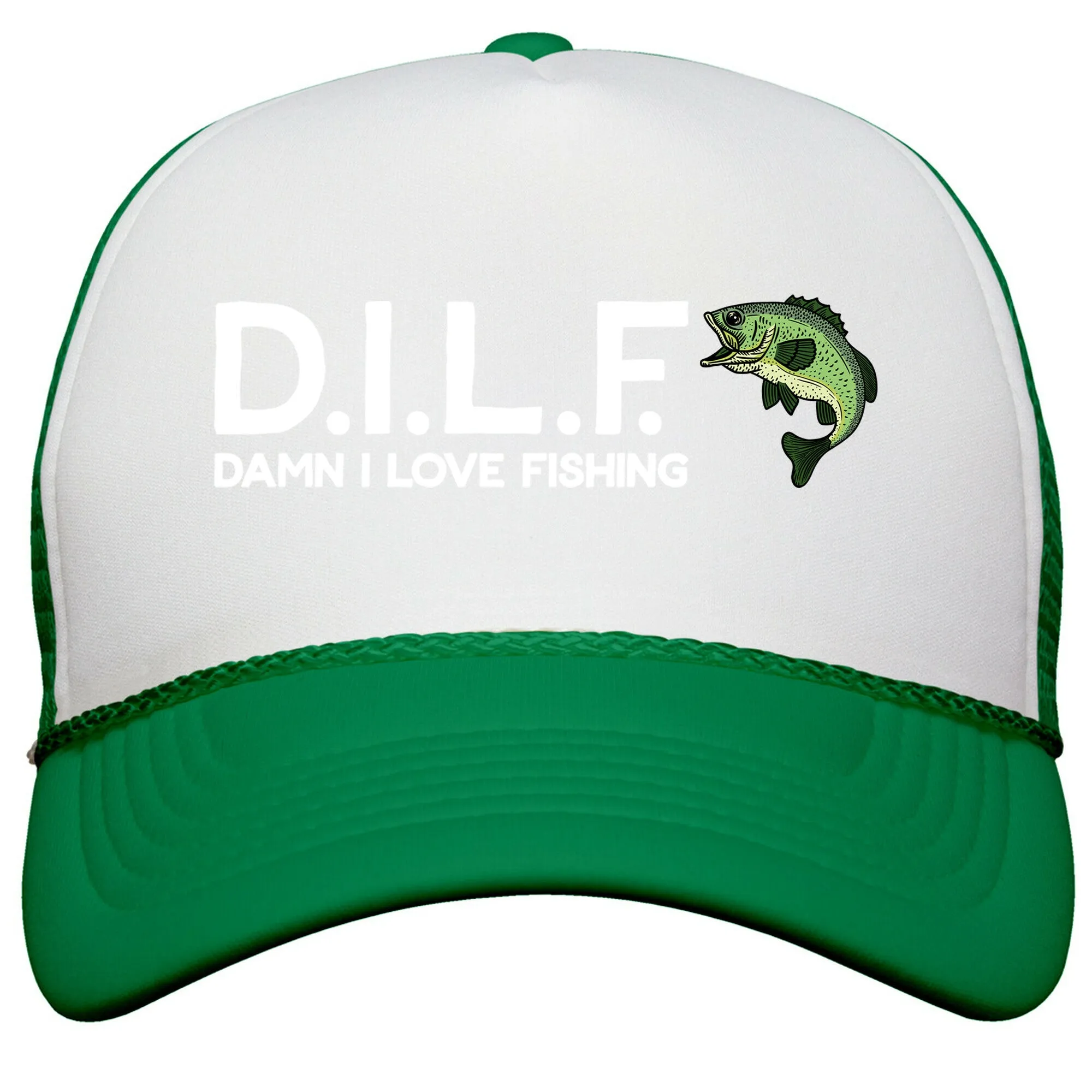 D.I.L.F. Damn I Love Fishing Snapback Trucker Hat