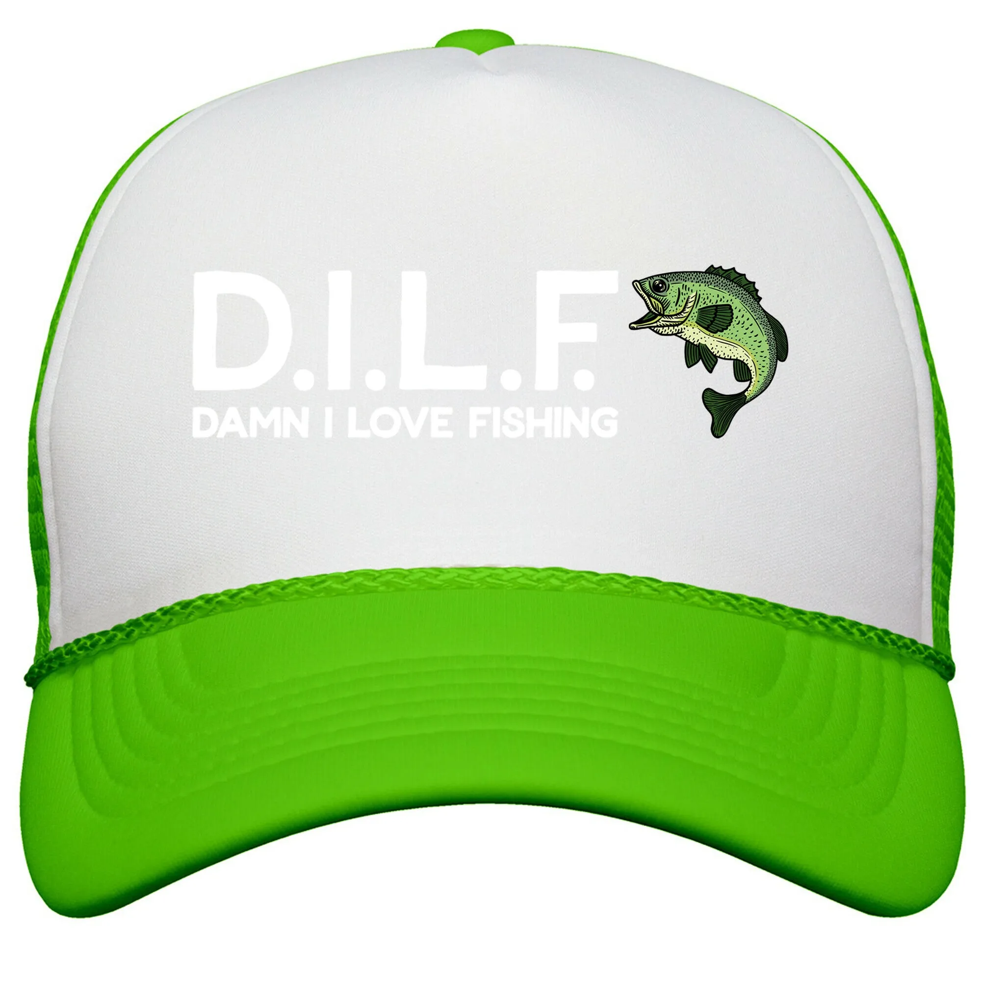 D.I.L.F. Damn I Love Fishing Snapback Trucker Hat