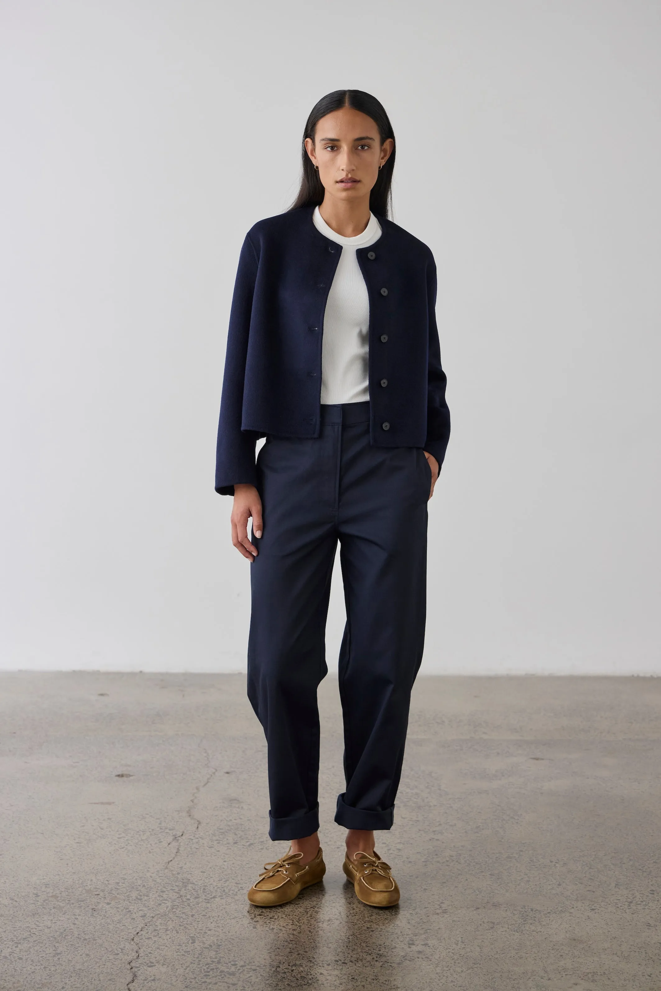 Double Faced Cardi Blazer - Navy