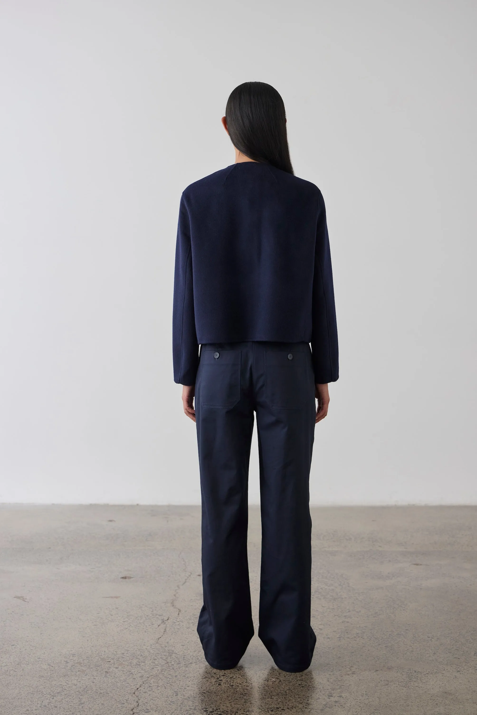 Double Faced Cardi Blazer - Navy
