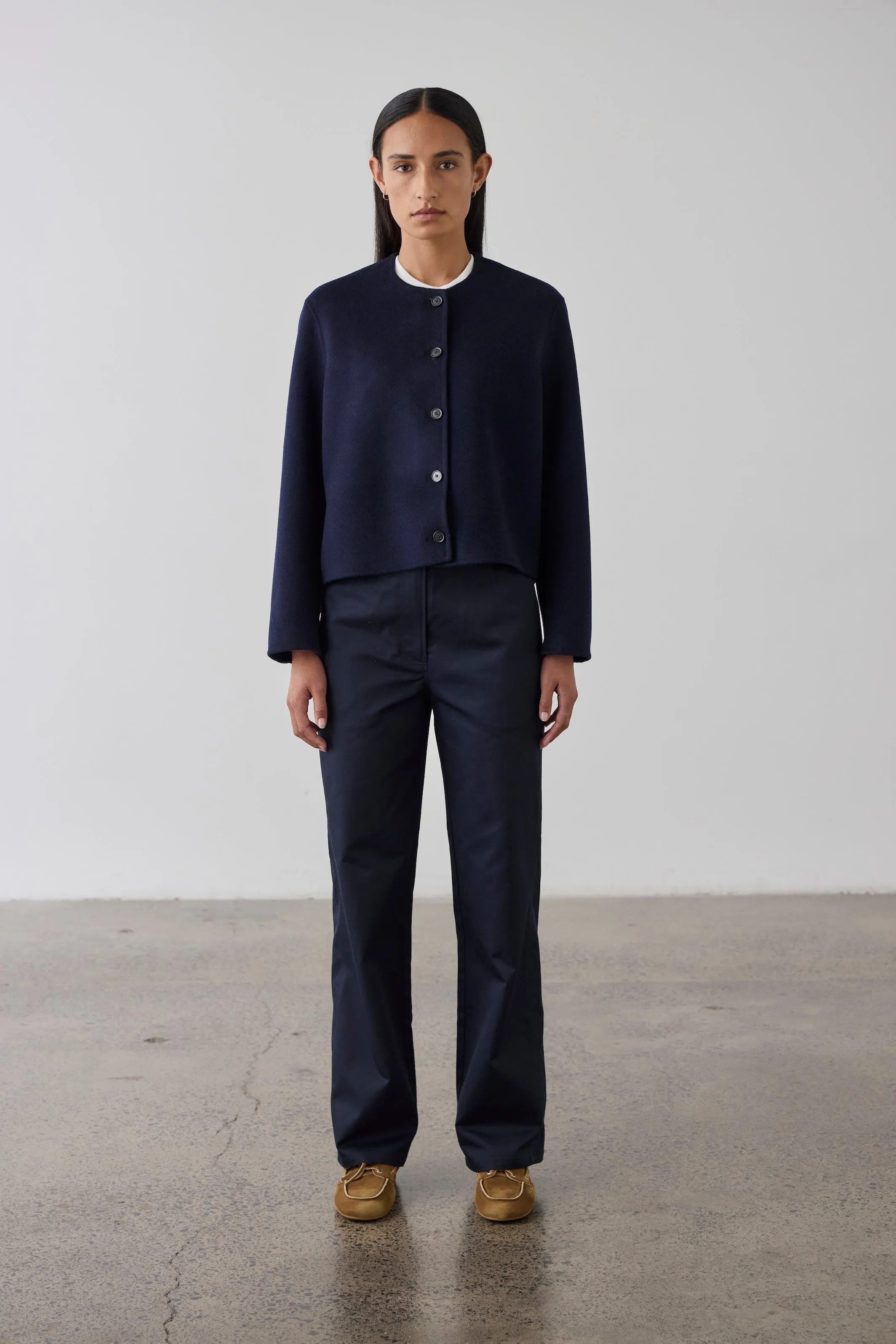 Double Faced Cardi Blazer - Navy