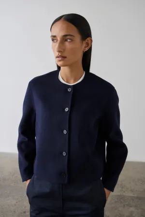 Double Faced Cardi Blazer - Navy