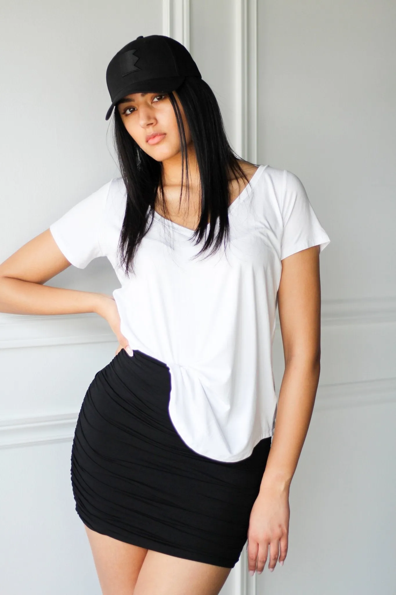 Double Layered Ruched Mini Skirt