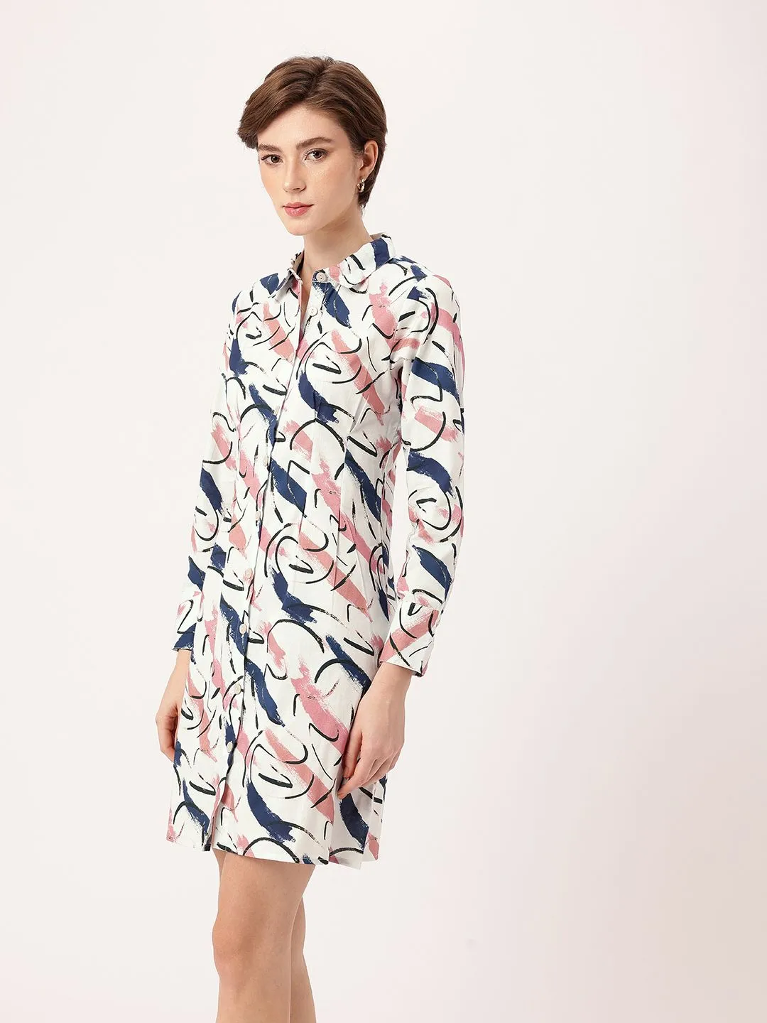 DressBerry Artsy Vibes Galore Street Smart Shirt Style Dress