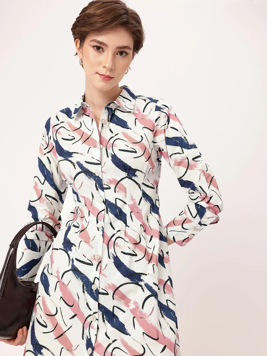 DressBerry Artsy Vibes Galore Street Smart Shirt Style Dress