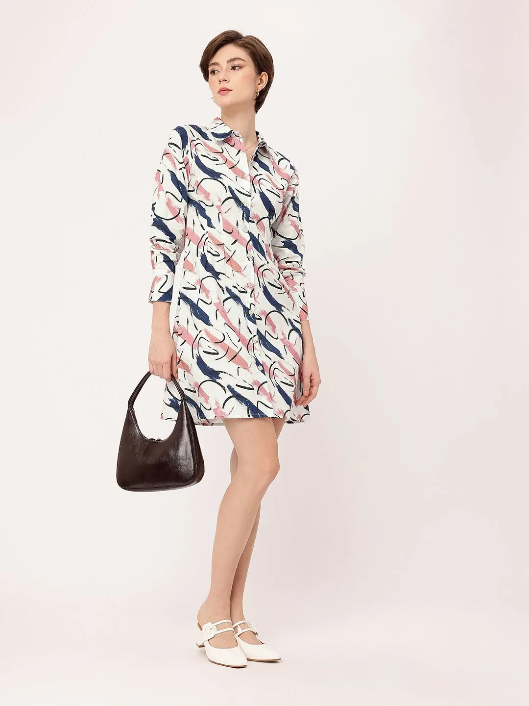 DressBerry Artsy Vibes Galore Street Smart Shirt Style Dress