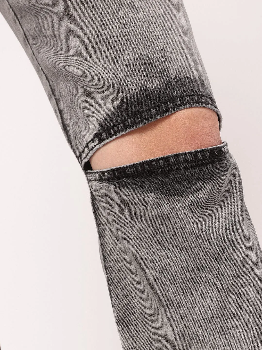 DressBerry Women Grunge Vibe Ripped Straight Jeans