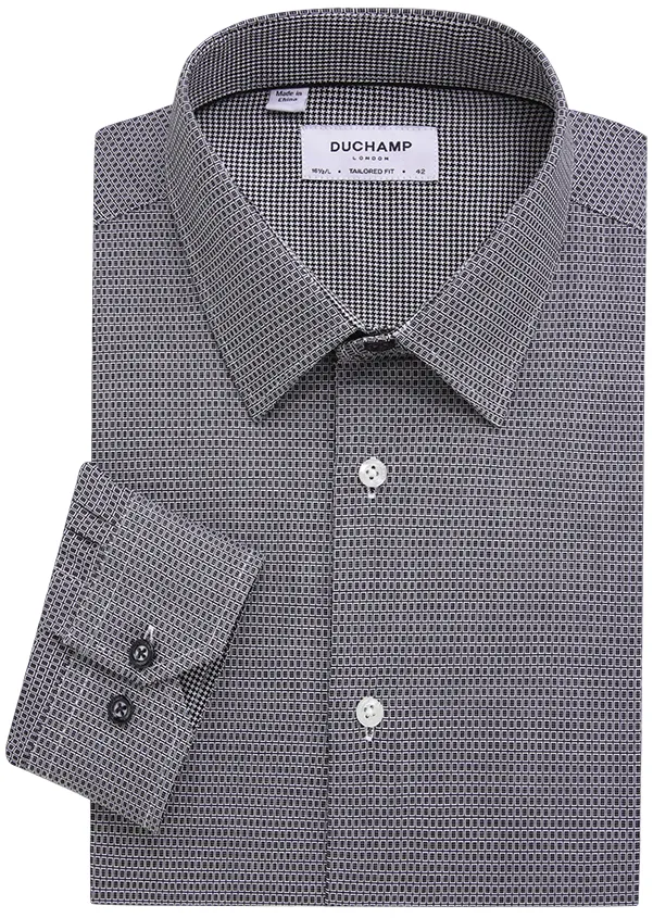 Duchamp London Navy Dot Dress Shirt