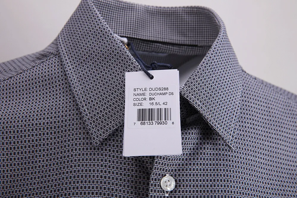 Duchamp London Navy Dot Dress Shirt