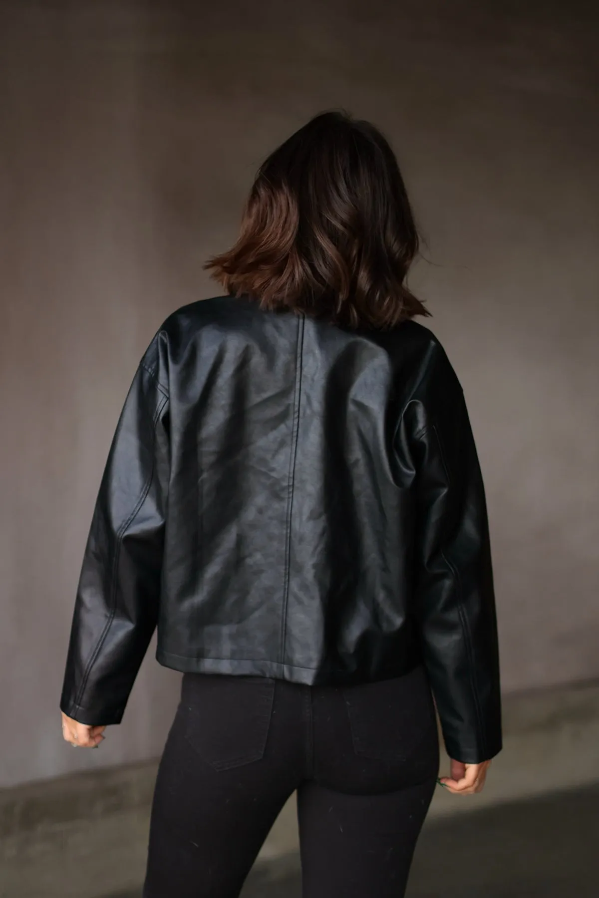 Edgy Black Faux Leather Jacket - FINAL SALE