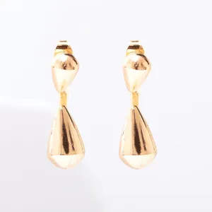 Edgy Petal - Earrings - Sports Luxe Gold Plated Teardrop #LUX-19