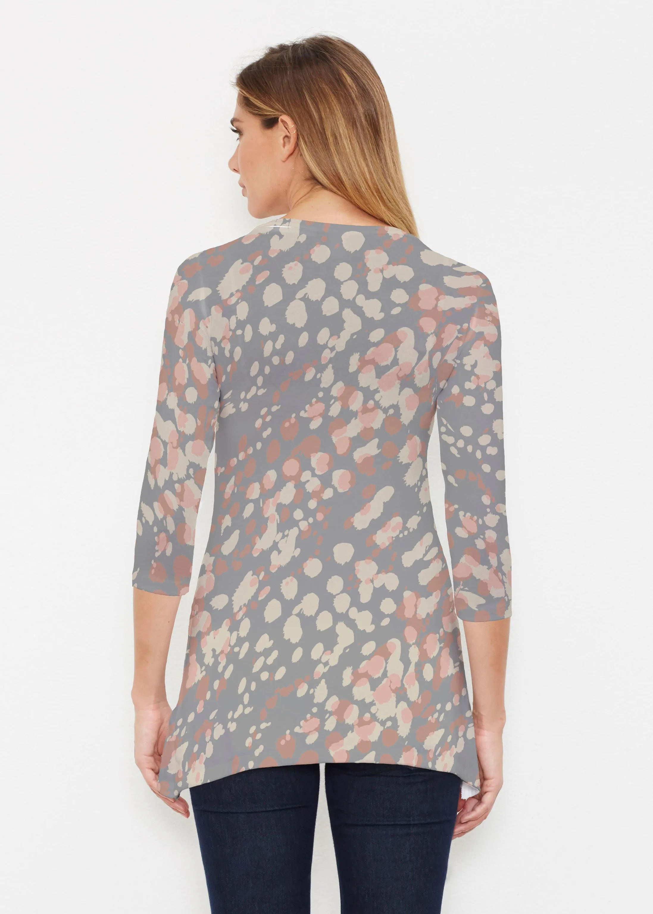 Edgy Splash (7877) ~ Buttersoft 3/4 Sleeve Tunic