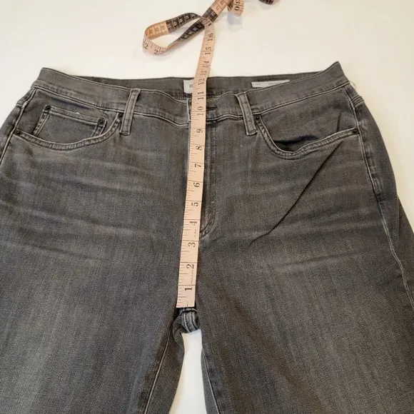 Edwin Bree Slim Straight Crop Raw Hem Jeans Washed Black Size 33 NEW!