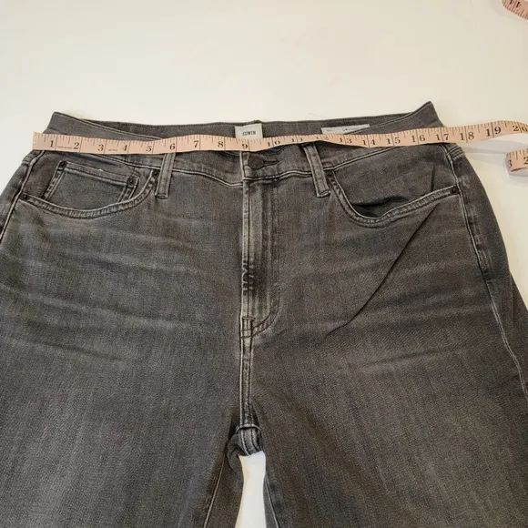 Edwin Bree Slim Straight Crop Raw Hem Jeans Washed Black Size 33 NEW!