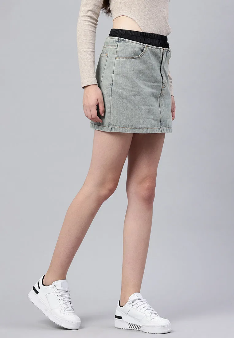 Elasticated Waistband Layered Mini Skirt By RUW