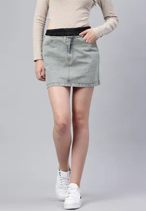 Elasticated Waistband Layered Mini Skirt By RUW