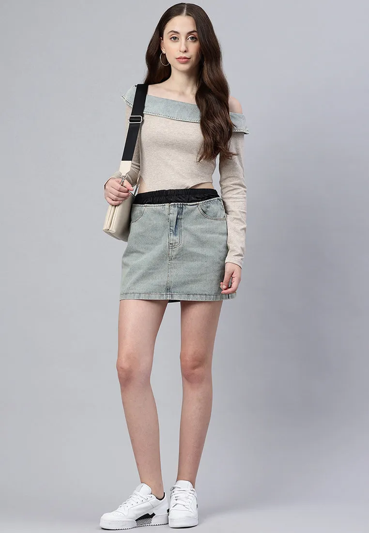Elasticated Waistband Layered Mini Skirt By RUW