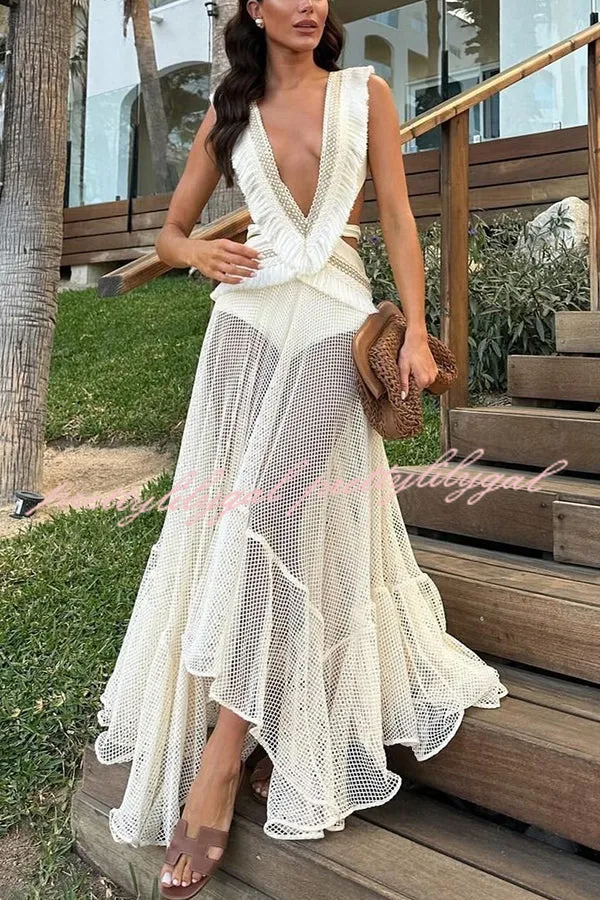 ELISE – BOHO LACE LAYERED MIDI DRESS 🤍✨