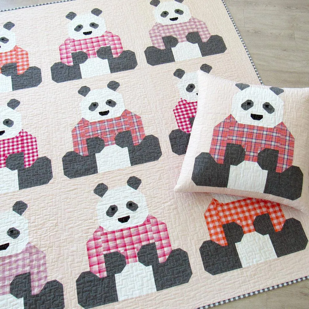 Elizabeth Hartman - Pandas In Sweaters - Small & Large Quilt & Pillow Pattern